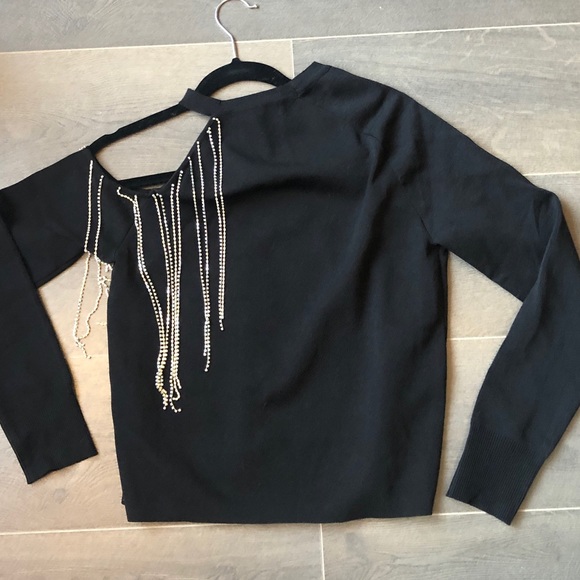 Zara crop shoulder black sweater - Picture 4 of 8